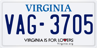 VA license plate VAG3705