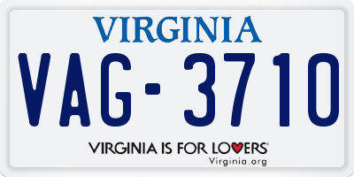 VA license plate VAG3710