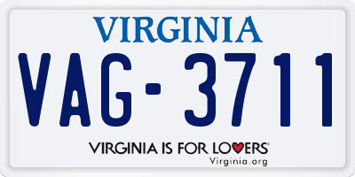 VA license plate VAG3711