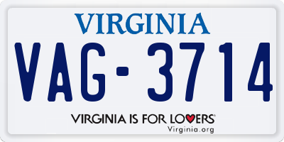 VA license plate VAG3714