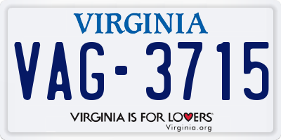 VA license plate VAG3715