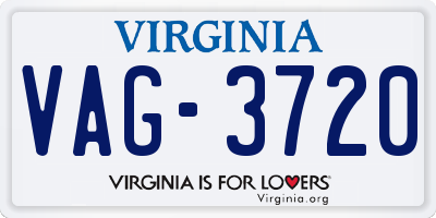 VA license plate VAG3720