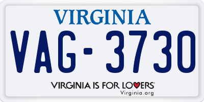 VA license plate VAG3730