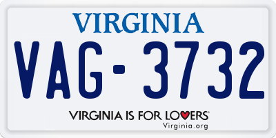 VA license plate VAG3732