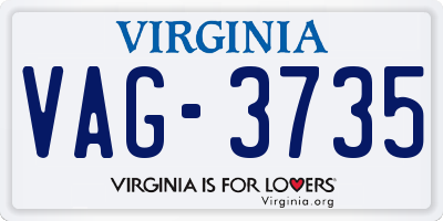 VA license plate VAG3735