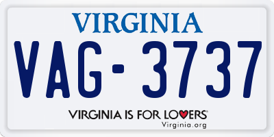 VA license plate VAG3737