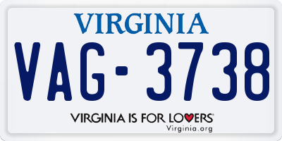 VA license plate VAG3738