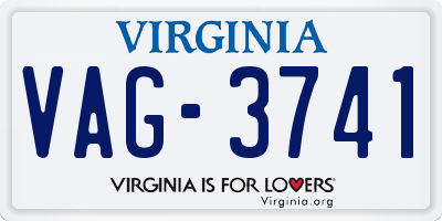 VA license plate VAG3741