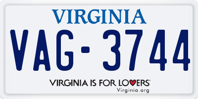 VA license plate VAG3744