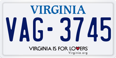 VA license plate VAG3745