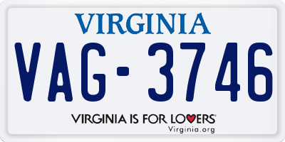 VA license plate VAG3746
