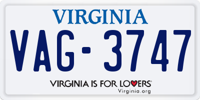 VA license plate VAG3747