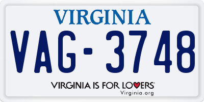 VA license plate VAG3748