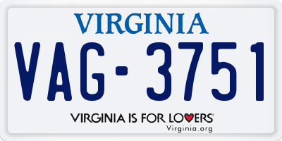 VA license plate VAG3751