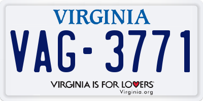 VA license plate VAG3771