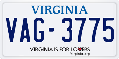 VA license plate VAG3775