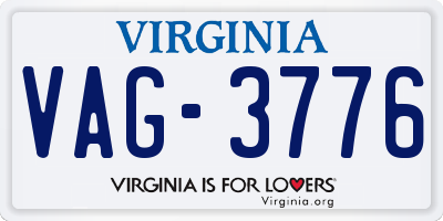VA license plate VAG3776