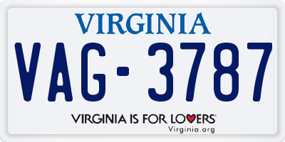 VA license plate VAG3787