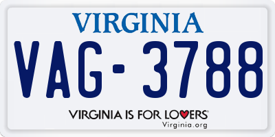 VA license plate VAG3788