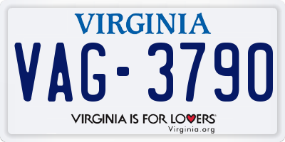 VA license plate VAG3790