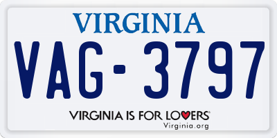VA license plate VAG3797