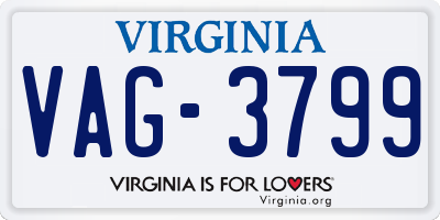 VA license plate VAG3799