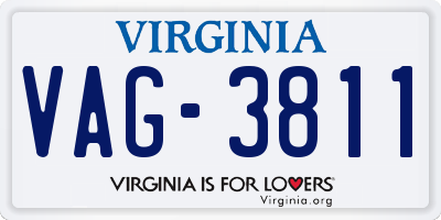 VA license plate VAG3811