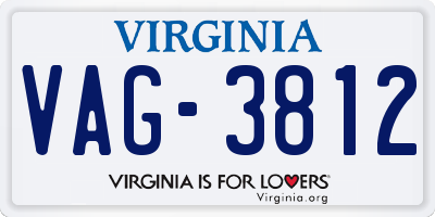 VA license plate VAG3812