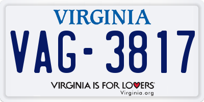 VA license plate VAG3817