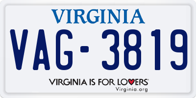 VA license plate VAG3819