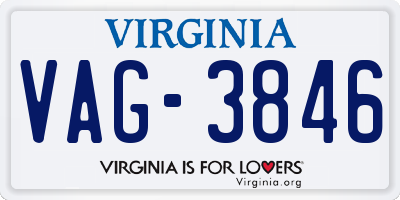 VA license plate VAG3846