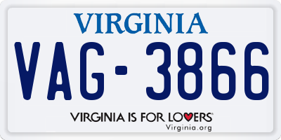 VA license plate VAG3866