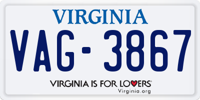VA license plate VAG3867