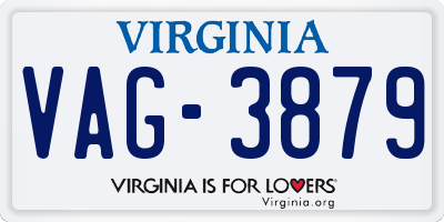 VA license plate VAG3879