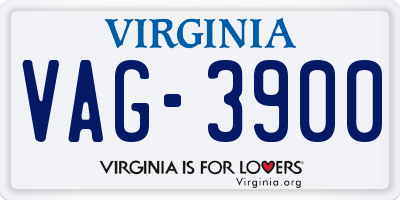 VA license plate VAG3900