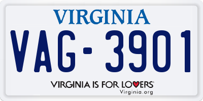 VA license plate VAG3901
