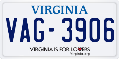 VA license plate VAG3906
