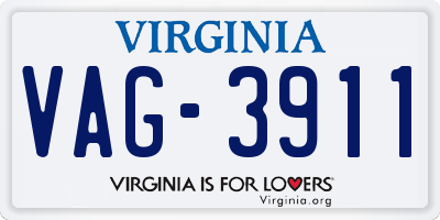 VA license plate VAG3911