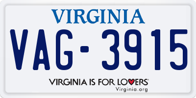 VA license plate VAG3915