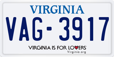 VA license plate VAG3917