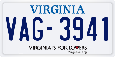 VA license plate VAG3941