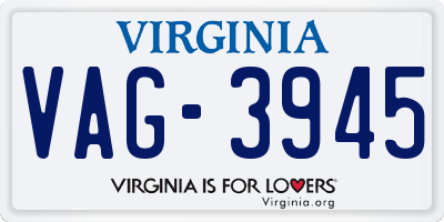 VA license plate VAG3945
