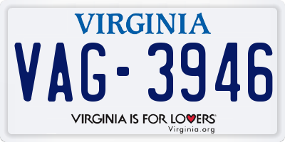 VA license plate VAG3946