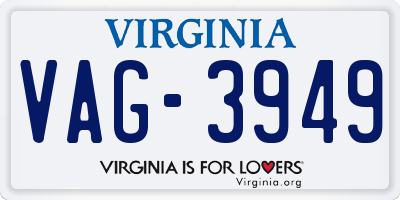 VA license plate VAG3949