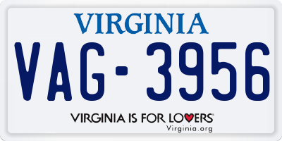VA license plate VAG3956