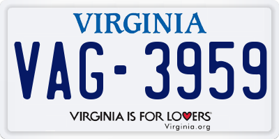 VA license plate VAG3959