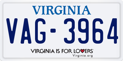 VA license plate VAG3964