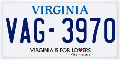 VA license plate VAG3970