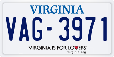 VA license plate VAG3971