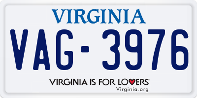 VA license plate VAG3976